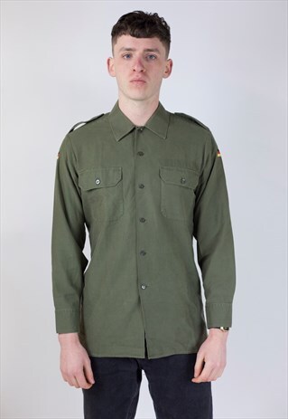 VINTAGE 90'S GREEN ARMY STYLE SHIRT