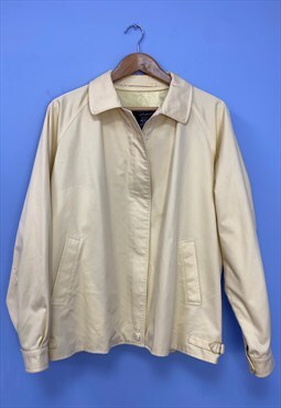 90s Burberry Jacket Pale Yellow Cotton Zip