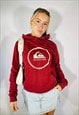 VINTAGE Y2K QUICKSILVER SIZE S HOODIE IN RED