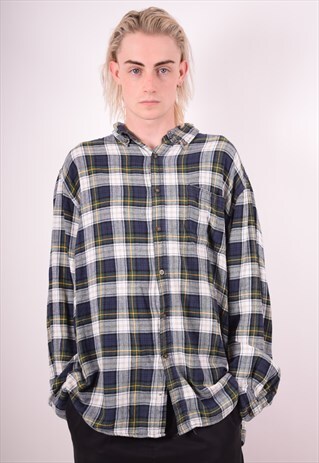 MENS VINTAGE FLANNEL SHIRT XXL MULTI CHECK 90S
