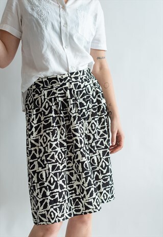 VINTAGE 80S MIDI ABSTRACT SKORT