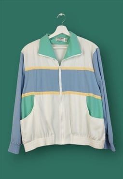 Vintage  Crazy Track Jacket 80s sport Dunner in White M