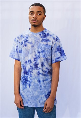 UNISEX TONAL TIE DYE SHORT SLEEVE T-SHIRT IN BLUE