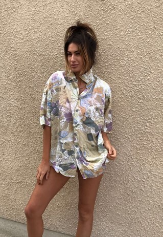 PATTERNED OVERSIZED RETRO VINTAGE UNISEX FESTIVAL SHIRT