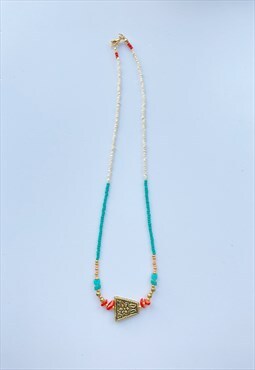 Beaded Necklace With Antique Charm