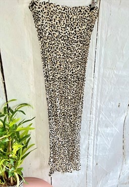 Vintage Leopard Animal Print 90's Crinkle Long Scarf