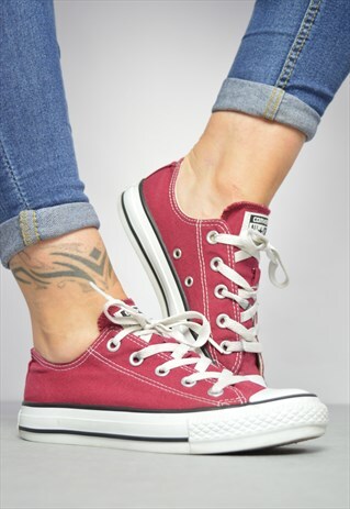 VINTAGE 90S CONVERSE BURGUNDY OX SHOES GRUNGE RETRO PREPPY