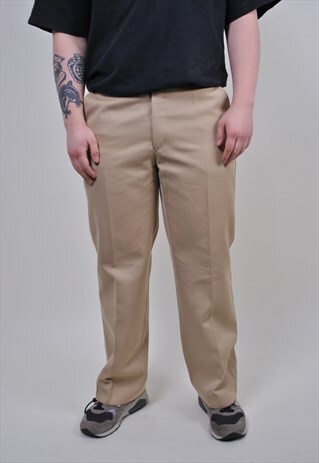 90S BEIGE FORMAL TROUSERS, VINTAGE SUIT CHINO PANTS