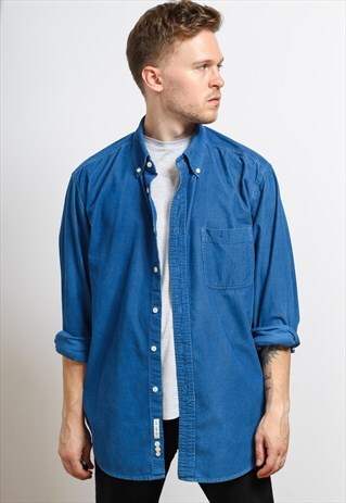 VINTAGE CORDUROY SHIRT BLUE