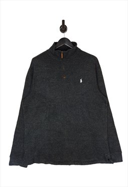 Men's Polo Ralph Lauren 1/4 Zip Jumper In Grey Size XL