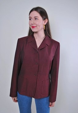 Women vintage red party suit blazer jacket 