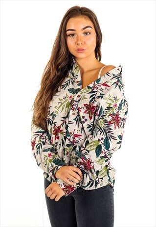 VINTAGE FLORAL CORDUROY SHIRT S853