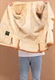 VINTAGE 80'S MEN SHEEPSKIN LEATHER COAT IN BROWN