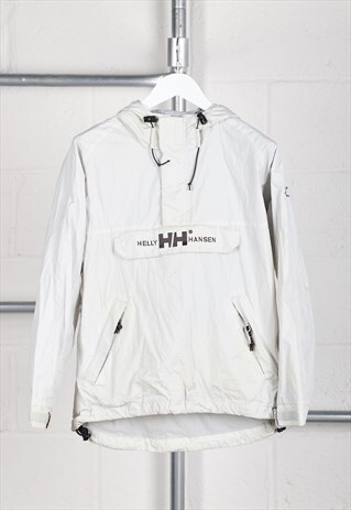 Vintage Helly Hansen Jacket in White Hiking Windbreaker XS
