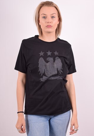 NIKE WOMENS VINTAGE T-SHIRT TOP MEDIUM BLACK 90S
