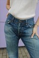 ORIGINAL LEVI'S 501 HIGH RISE RIPPED BLUE TALL MOM JEANS