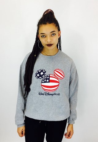 DISNEY MICKEY MOUSE USA EMBROIDERED SWEATSHIRT