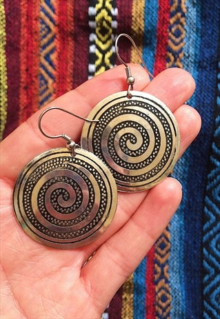 ADORNED FAIRTRADE SILVER SWIRL SPIRAL EARRINGS