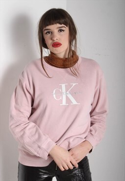 Vintage Calvin Klein Big Logo Sweatshirt Pink