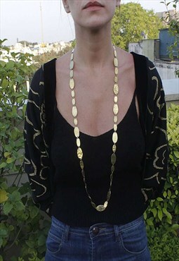 Gold Long Link Chain Necklace Unisex