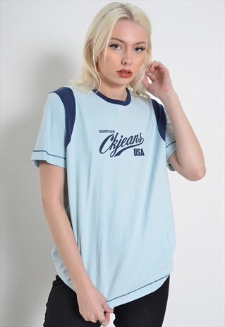 VINTAGE CALVIN KLEIN 90S T-SHIRT BLUE