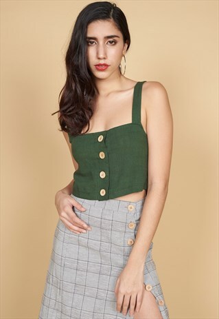 LARA BUTTON UP CROPPED TOP