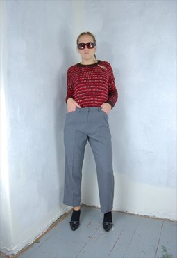 Vintage y2k rave baggy suit utility glam trousers in grey