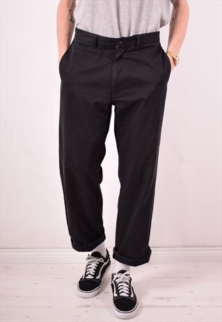 POLO RALPH LAUREN MENS VINTAGE TROUSERS W32 L30 BLACK 90S