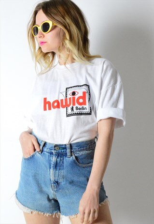 VINTAGE 90S WHITE GRAPHIC BERLIN T-SHIRT