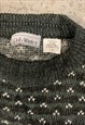 VINTAGE ABSTRACT KNITTED JUMPER FUNKY PATTERNED GRANDAD KNIT
