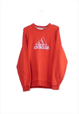 Vintage Adidas Logo Sweatshirt in Red S