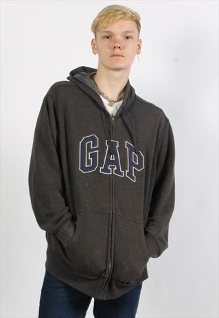 VINTAGE GAP ZIP UP HOODIE GREY