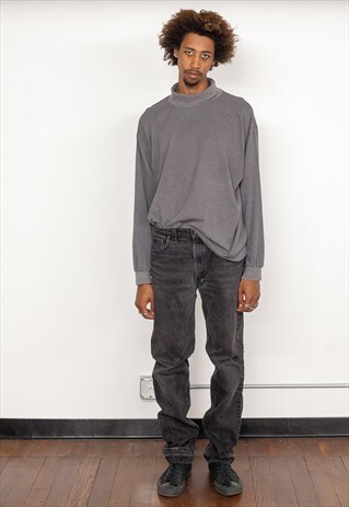 80S 90S CLASSIC HIGH RISE 505 FADED BLACK DENIM JEANS 36