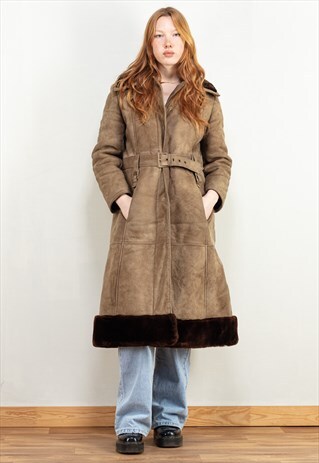 VINTAGE 70'S WOMEN PENNY LANE COAT IN BEIGE