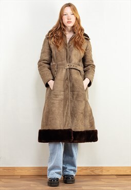 Vintage 70's Women Penny Lane Coat in Beige