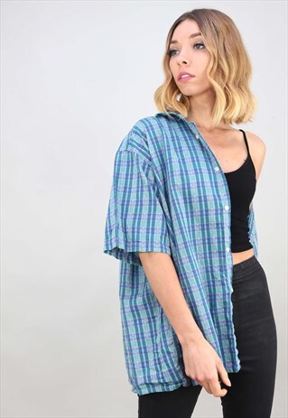 VINTAGE OVERSIZED SHORT SLEEVE PATTERNED SHIRT