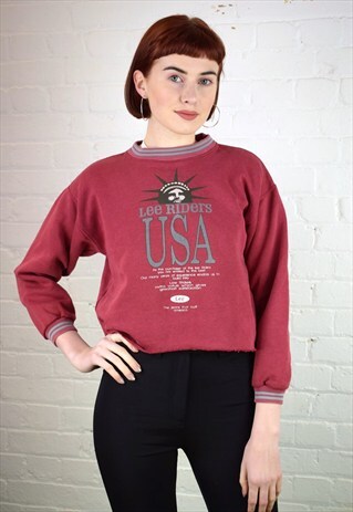 VINTAGE 90'S CROPPED USA SWEATSHIRT