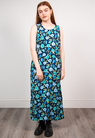 VINTAGE 90'S FLORAL PATTERN MIDI DRESS
