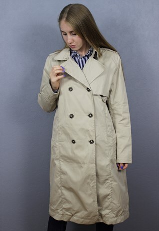 WOMENS GANT TRENCH COAT CLASSIC CASUAL BEIGE SIZE XXL