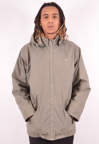 NIKE MENS VINTAGE JACKET LARGE KHAKI 90S