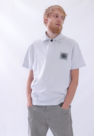 2001 VINTAGE MENS STONE ISLAND LOGO POLO SHIRT