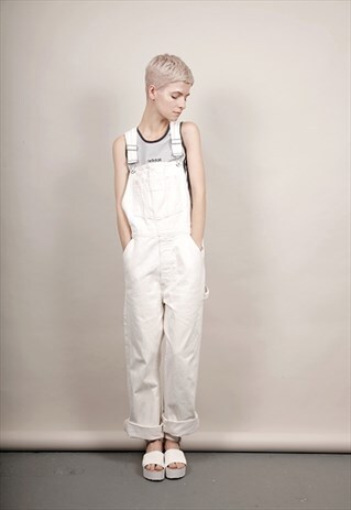 VINTAGE 90'S LEVI'S NATURAL DENIM DUNGAREES