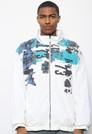 VINTAGE REEBOK LOGO TRACK JACKET WHITE