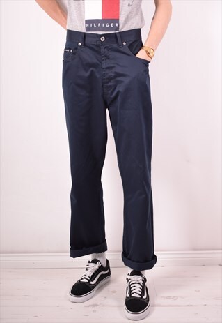 DKNY MENS VINTAGE JEANS W34 L32 NAVY BLUE 90S