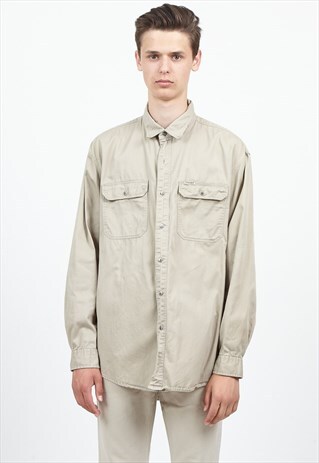 VINTAGE BEIGE WRANGLER LONG SLEEVE SHIRT