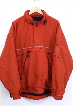 Vintage Gap Rain Coat Burnt Orange Zip Up With Pockets 
