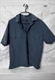 UNISEX INDIGO BLUE CARGO SHIRT / BLOUSE - LARGE 