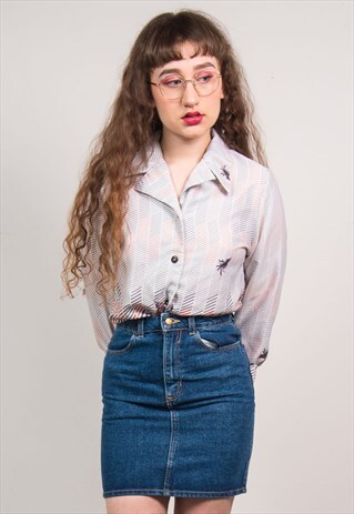 VINTAGE 70'S STRIPED PATTERN SHIRT