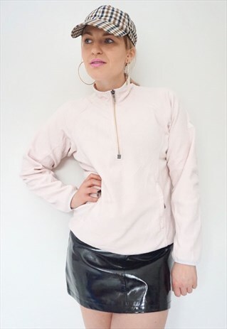 BABY PINK HALF ZIP ADIDAS FLEECE
