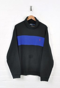 Vintage Ralph Lauren Roll Neck Sweater Black XXL CV11845